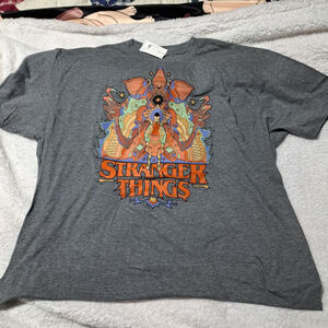 Men's Stranger Things T-Shirt XXL Gray Graphic Tee